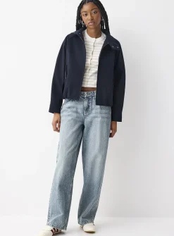 Harrington button-up collar jacket
