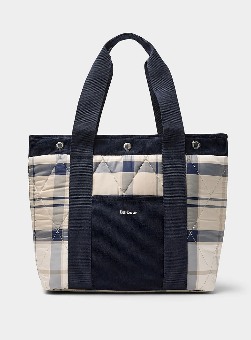 Healy check and corduroy quilted tote bag