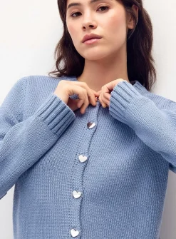 Heart buttons cardigan