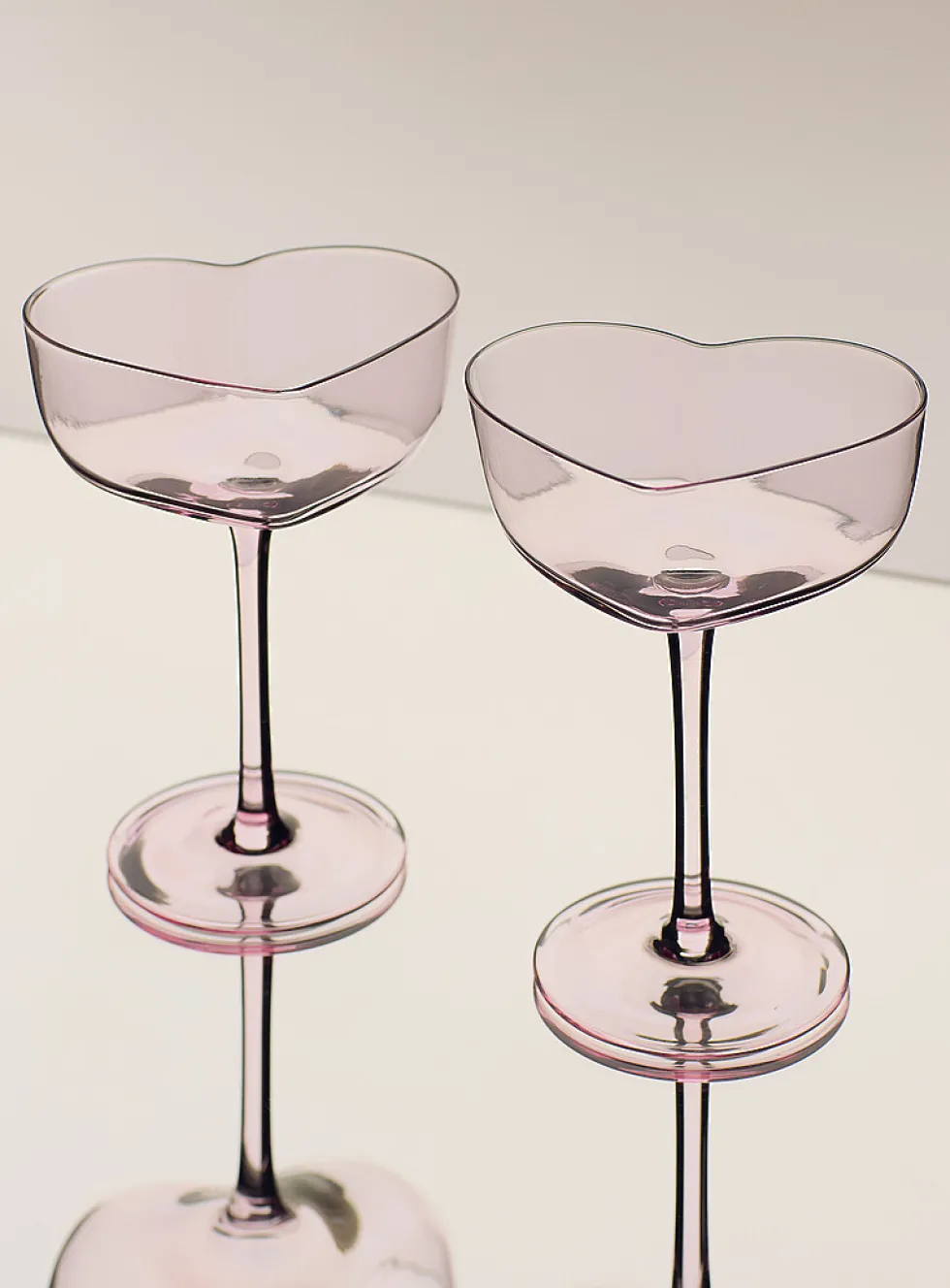 Heart cocktail glasses
