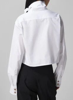 Heart cut-out cropped shirt