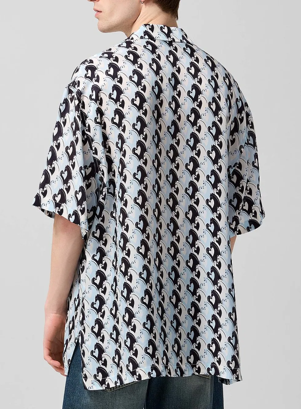 Hearts and horses flowy cabana shirt