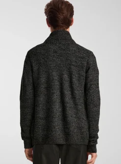 Heathered knit open cardigan