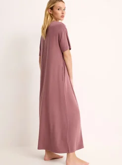 Heavy drape long loose nightgown