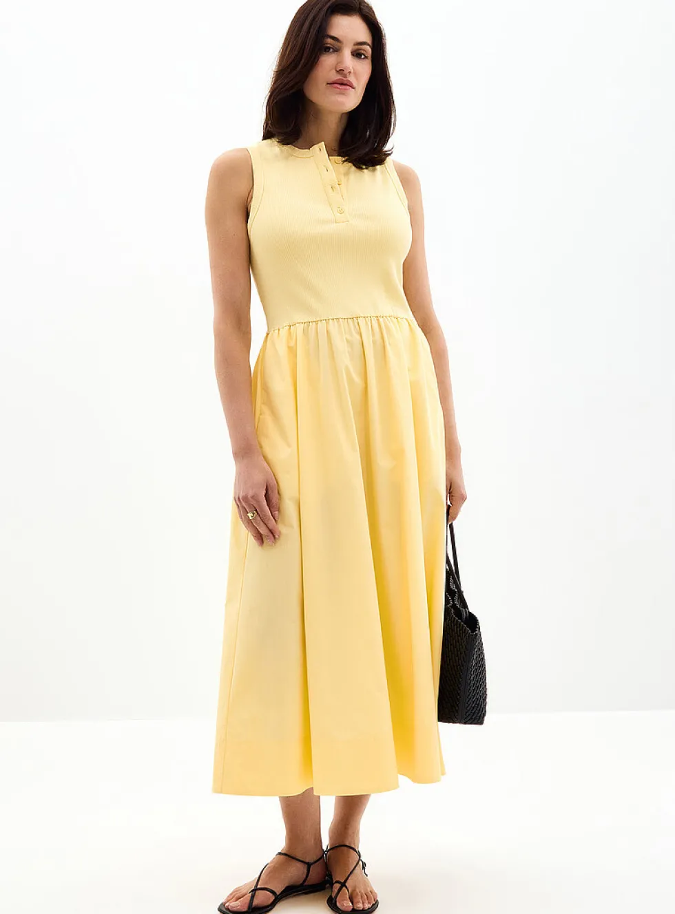 Henley mixed media dress