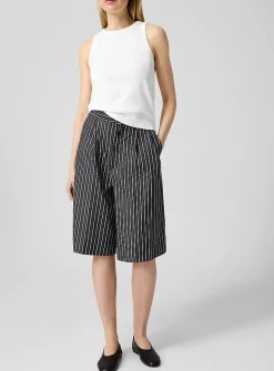Henna flared-leg striped Bermuda short