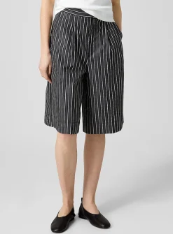 Henna flared-leg striped Bermuda short