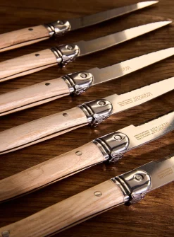 Heritage natural wood steak knife set
