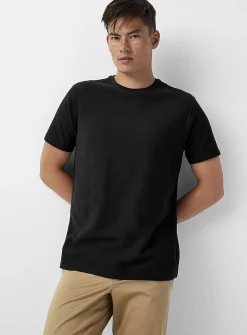 Herringbone-textured T-shirt