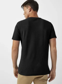 Herringbone-textured T-shirt