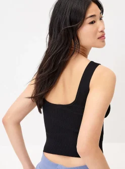 High-cut back ribbed cami
