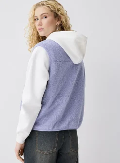 High-pile-fleece zipped vest