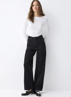 High-rise wide-leg jean