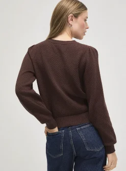 Honeycomb textured sweater