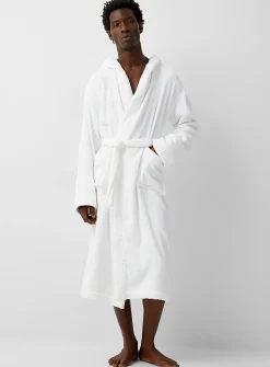 Hooded terry bathrobe