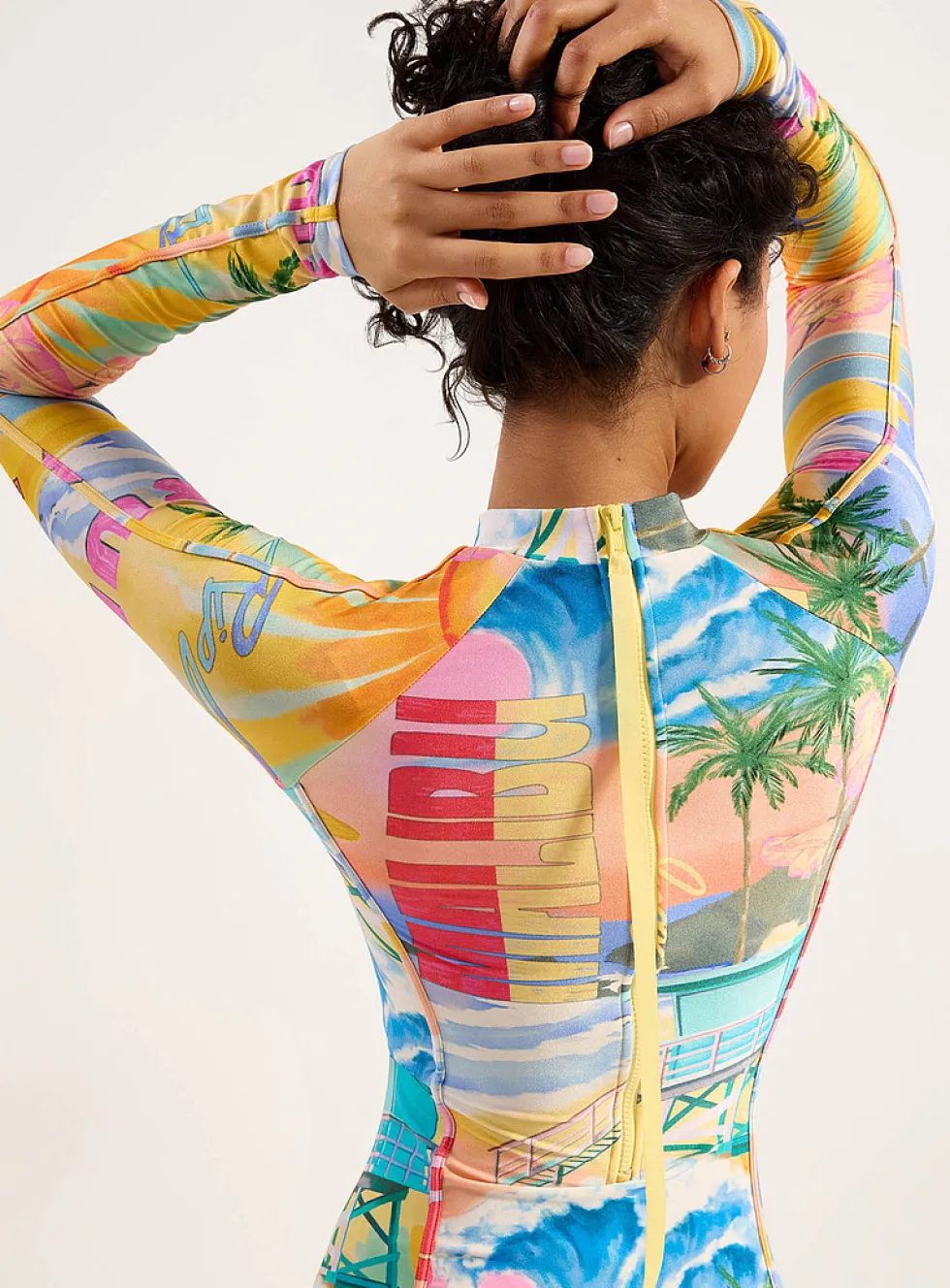 Hotel Malibu zipped surfing one-piece