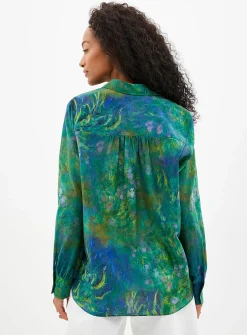 Impressionist cotton-silk shirt