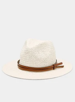 Ivory paper straw fedora