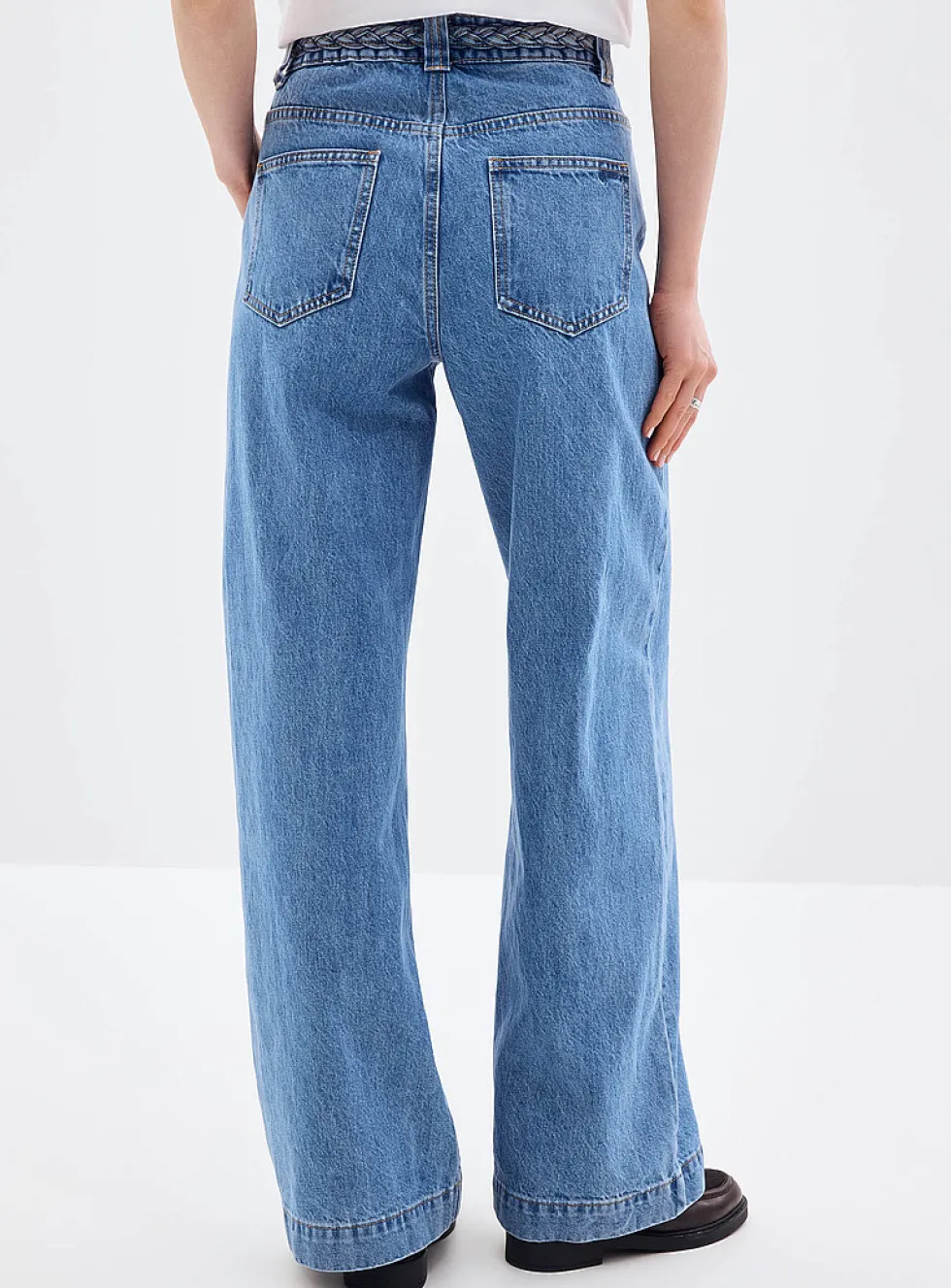 Jaden braided-waist jean