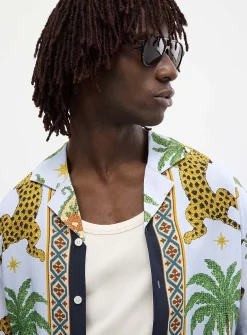 Jaguar tapestry camp shirt