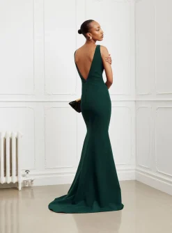 Janet open-back maxi mermaid dress
