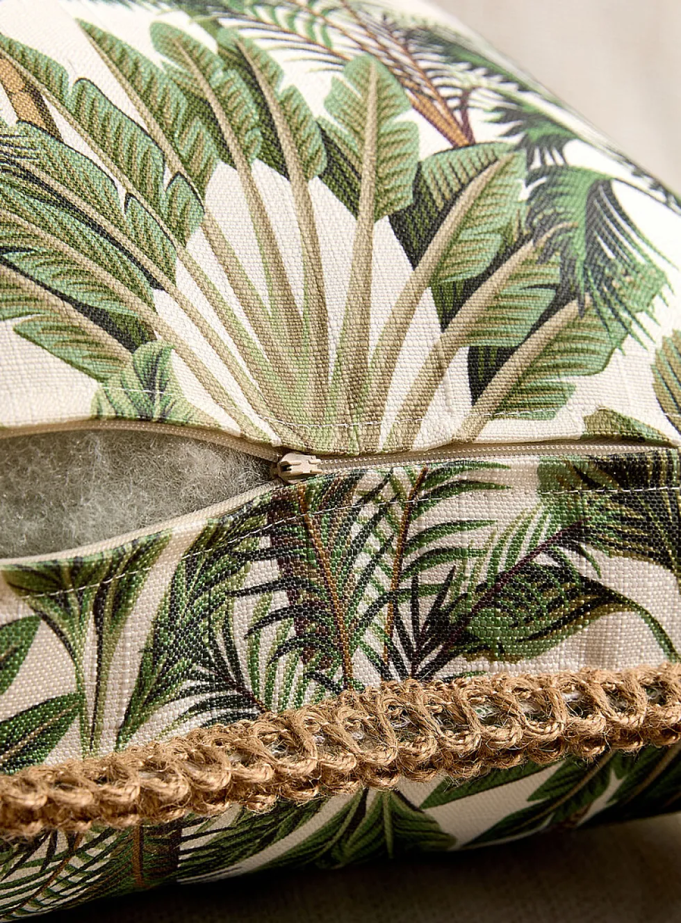 Jungle print removable-cover outdoor cushion