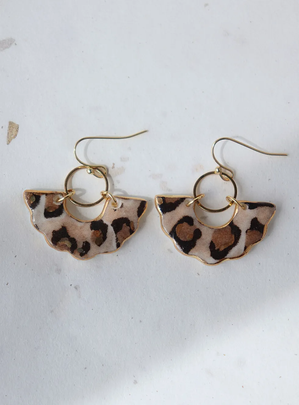 Jusan porcelain fan earrings