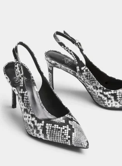 Kienna snakeskin leather slingback pumps