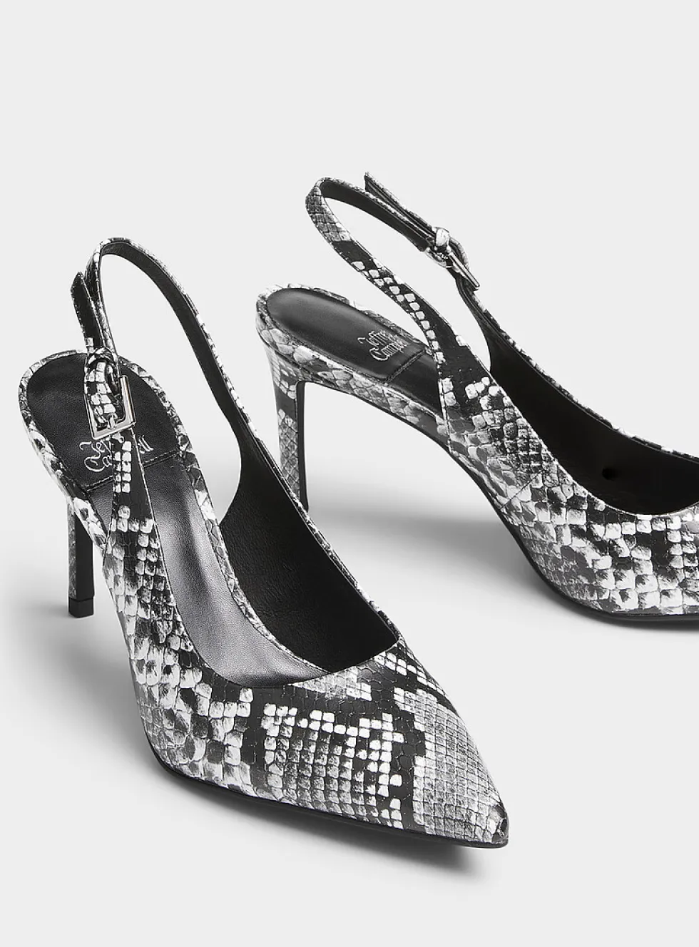 Kienna snakeskin leather slingback pumps