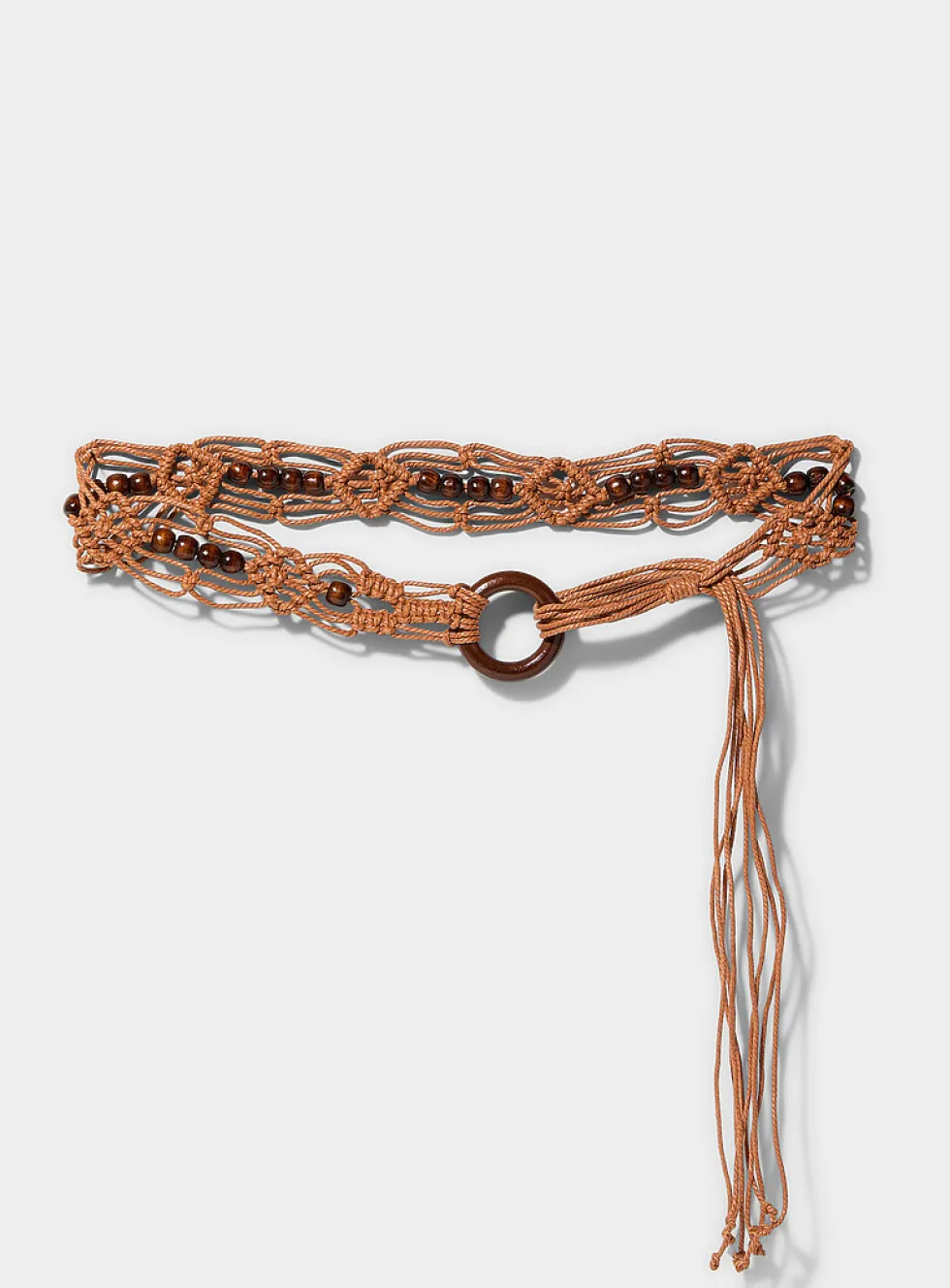 Knotted cord and bead belt