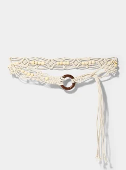 Knotted cord and bead belt