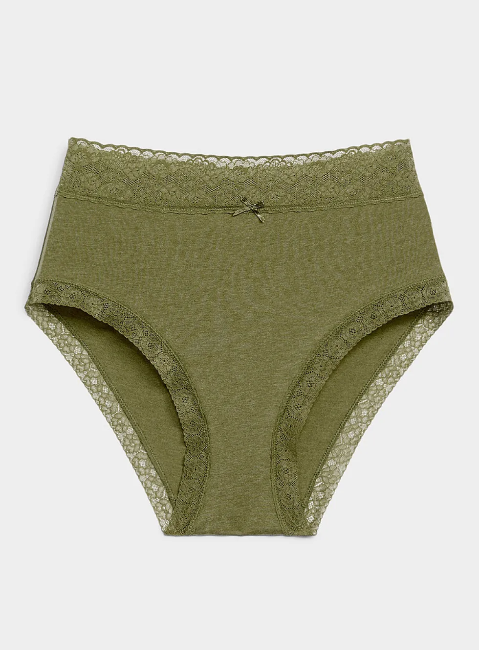 Lace trim high-waist bikini panty