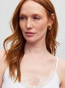 Lace trim ribbed cami