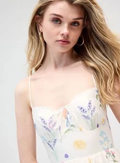Laced back floral minidress
