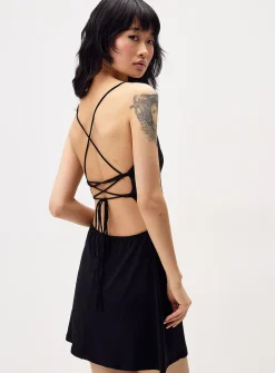 Laced back skate minidress