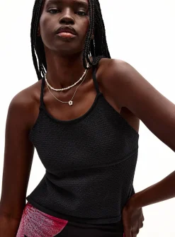 Lace-up back knit cami