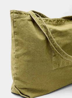 Large faded canvas tote