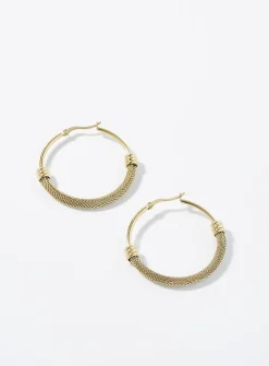Large half-textured hoops