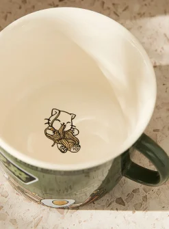 Large khaki ramen noodle bowl