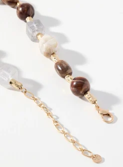 Large natural coloured stone necklace