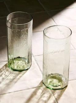Large textured faceted glasses