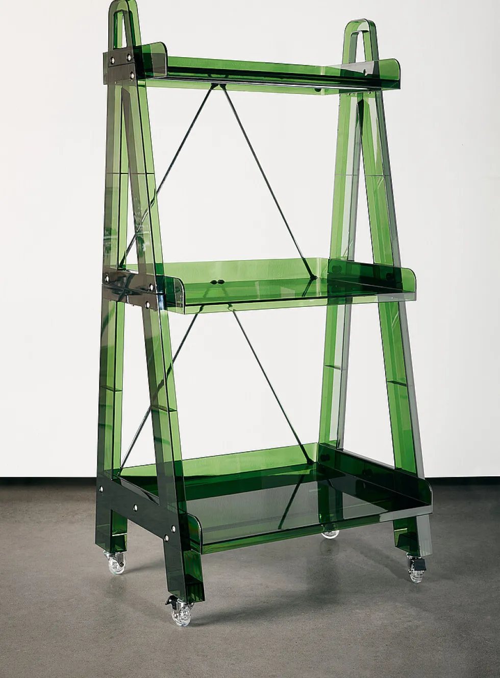 Large wheeled polycarbonate shelving