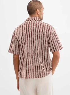 Lattice crochet-knit shirt
