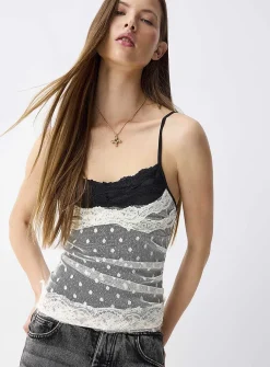 Layered lace cami