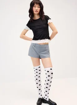 Layered lettuce-trim fooler T-shirt
