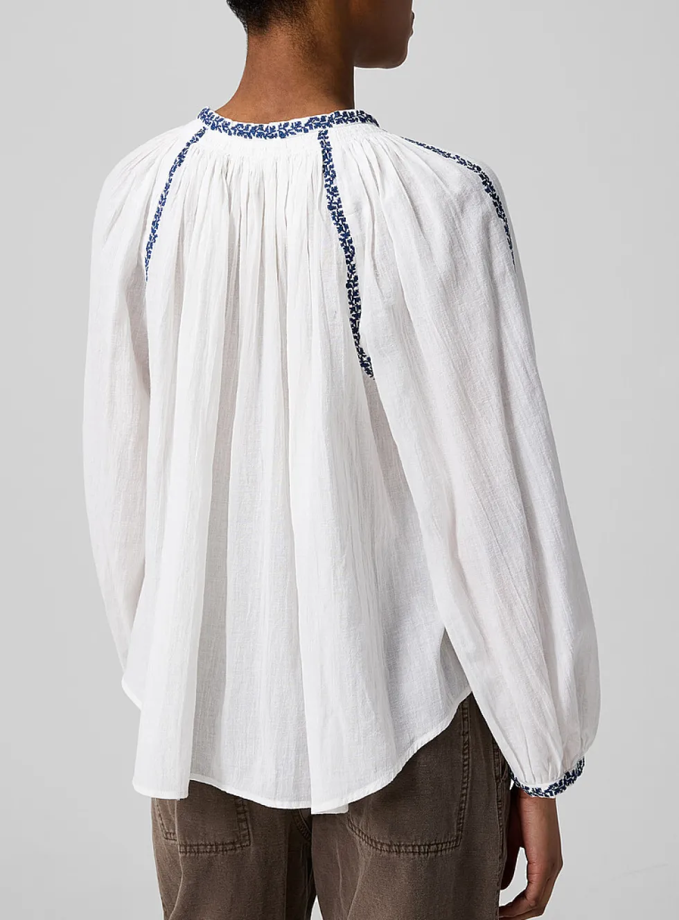 Lena organic 100% cotton embroidered blouse