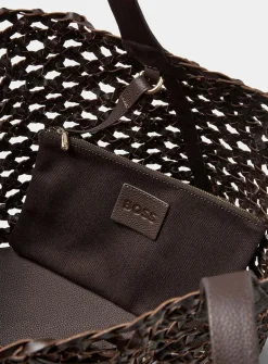 Lenah braided strap leather tote bag