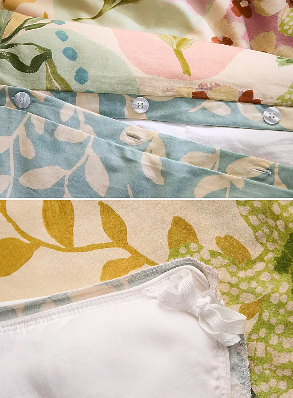 Les Fleurs gentle blooms duvet cover set