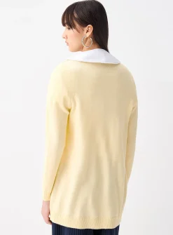 Lesly patch pocket open cardigan