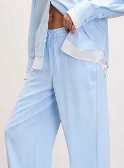 Lia flowy twill wide-leg dress pant